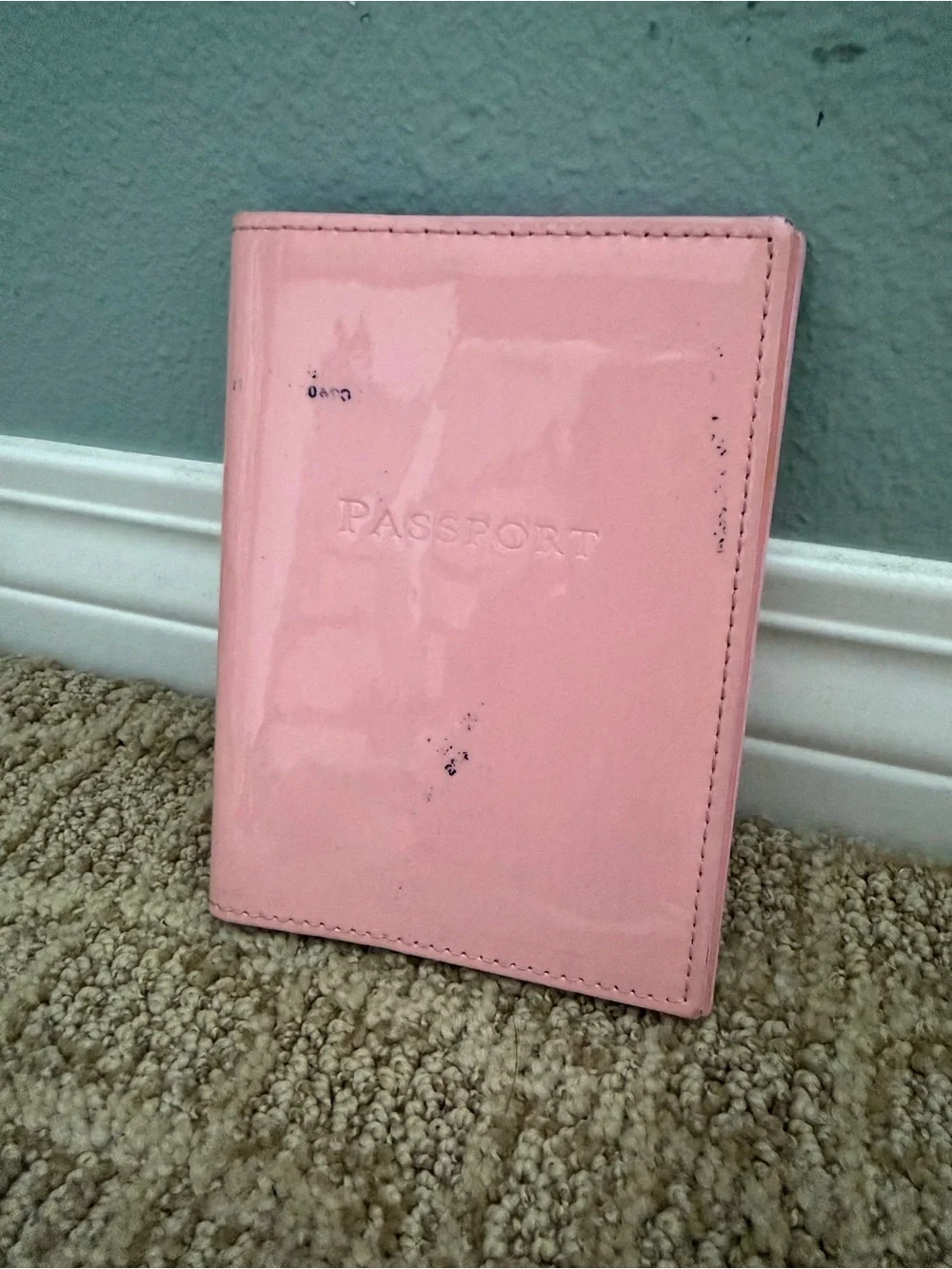 Pink Glossy Tiffany & Co Leather Passport Holder